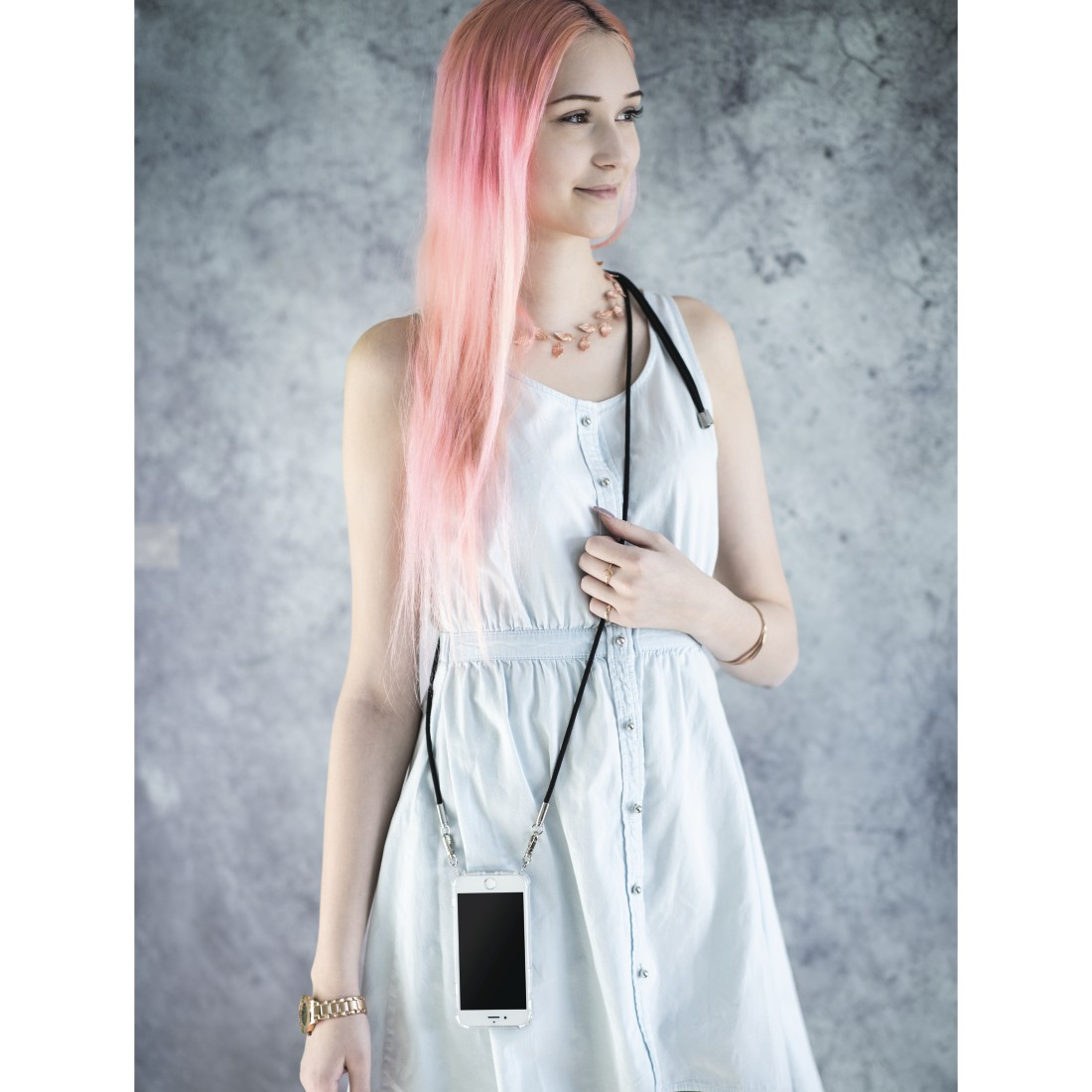 Hama Cross-Body Cover with Hanging Cord for Samsung Galaxy A71, transparent – image 3