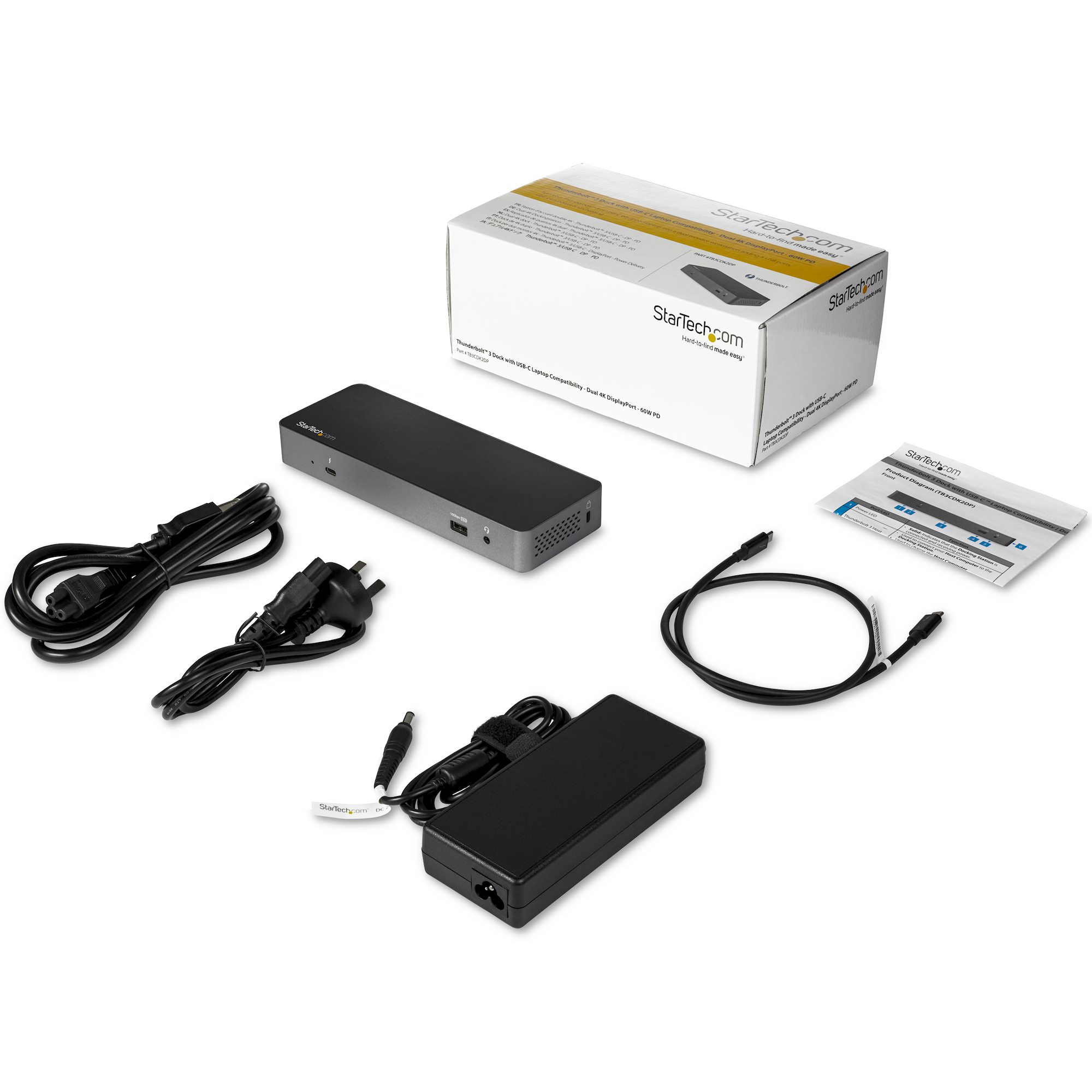 StarTech.com Thunderbolt™ 3 Dock w/ USB-C Compatibility - Dual Monitor 4K60Hz DisplayPort Laptop Docking Station – image 5