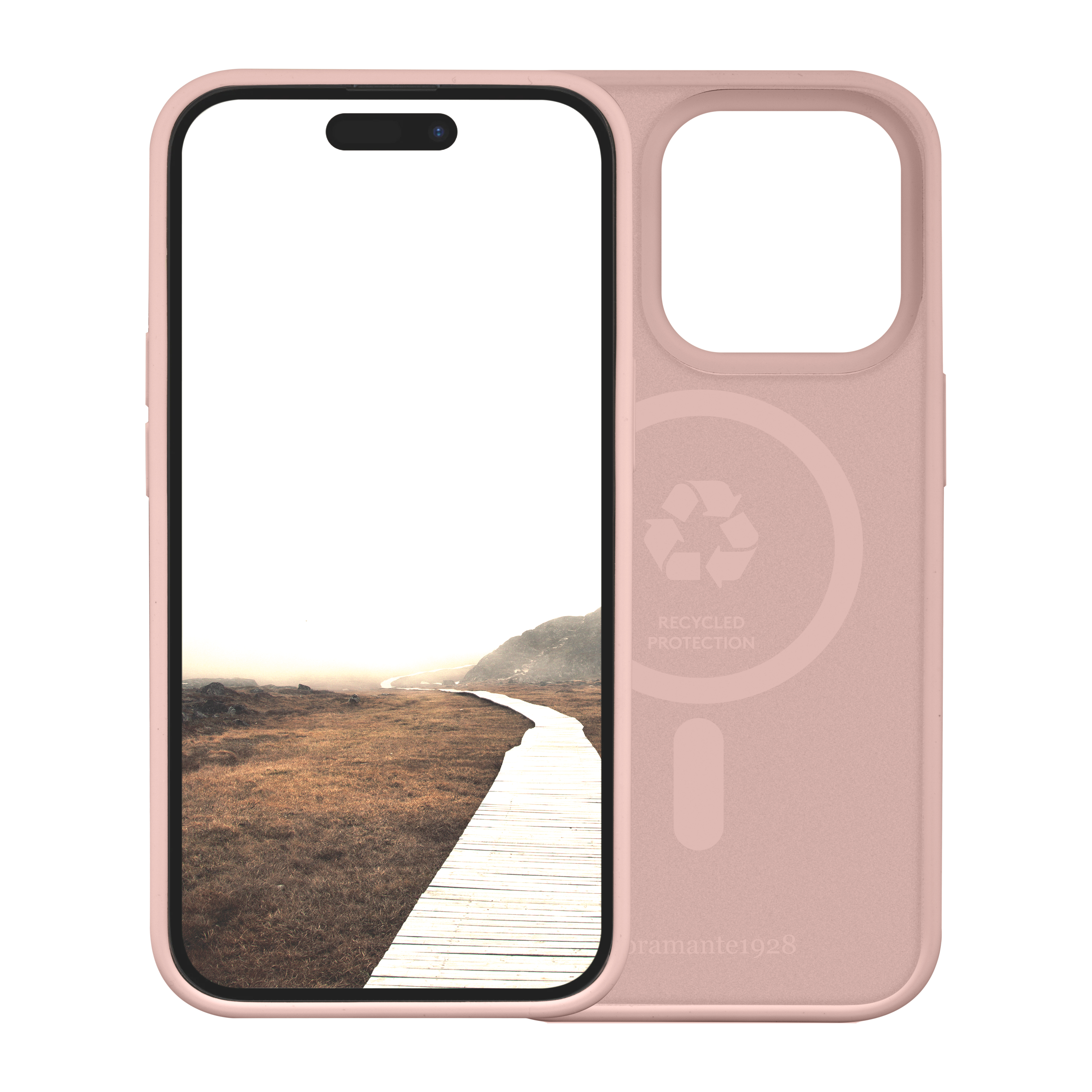 dbramante1928 Monaco - Back cover for mobile phone - MagSafe compatibility - plastic, silicone - pink sand - for Apple iPhone 15 Pro