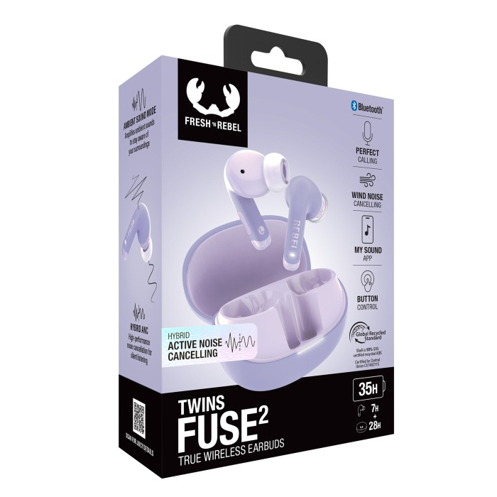 Hama Twins Fuse 2 Headset True Wireless Stereo (TWS) In-ear Calls/Music USB Type-C Bluetooth Lilac image 13