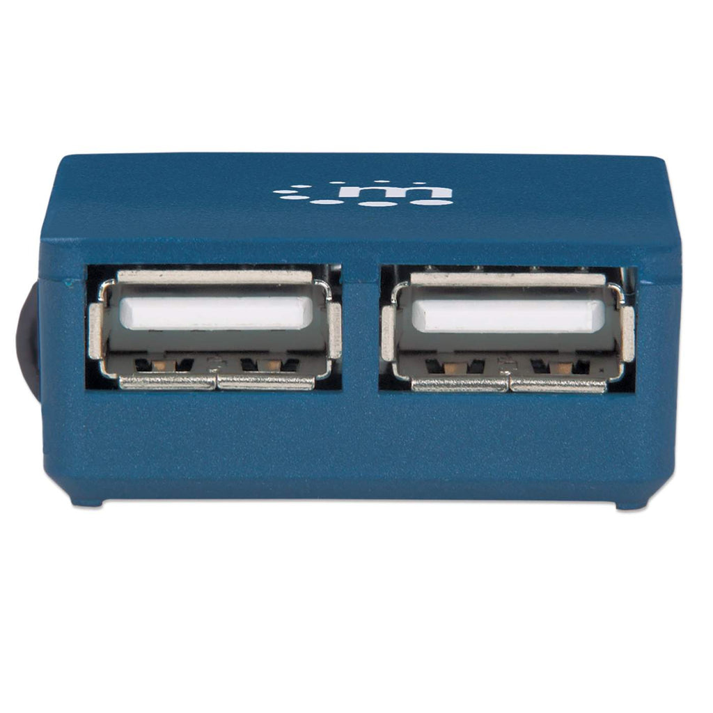 Manhattan USB-A 4-Port Micro Hub, 4x USB-A Ports, Blue, 480 Mbps (USB 2.0), USB powered (no external power supply required), Hi-Speed USB, Three Year Warranty, – image 4