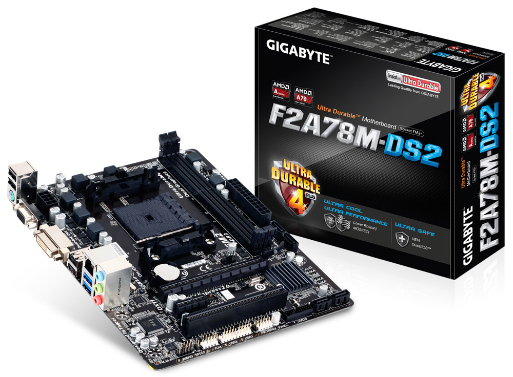 GIGABYTE GA-F2A78M-DS2 motherboard AMD A78 Socket FM2+ micro ATX