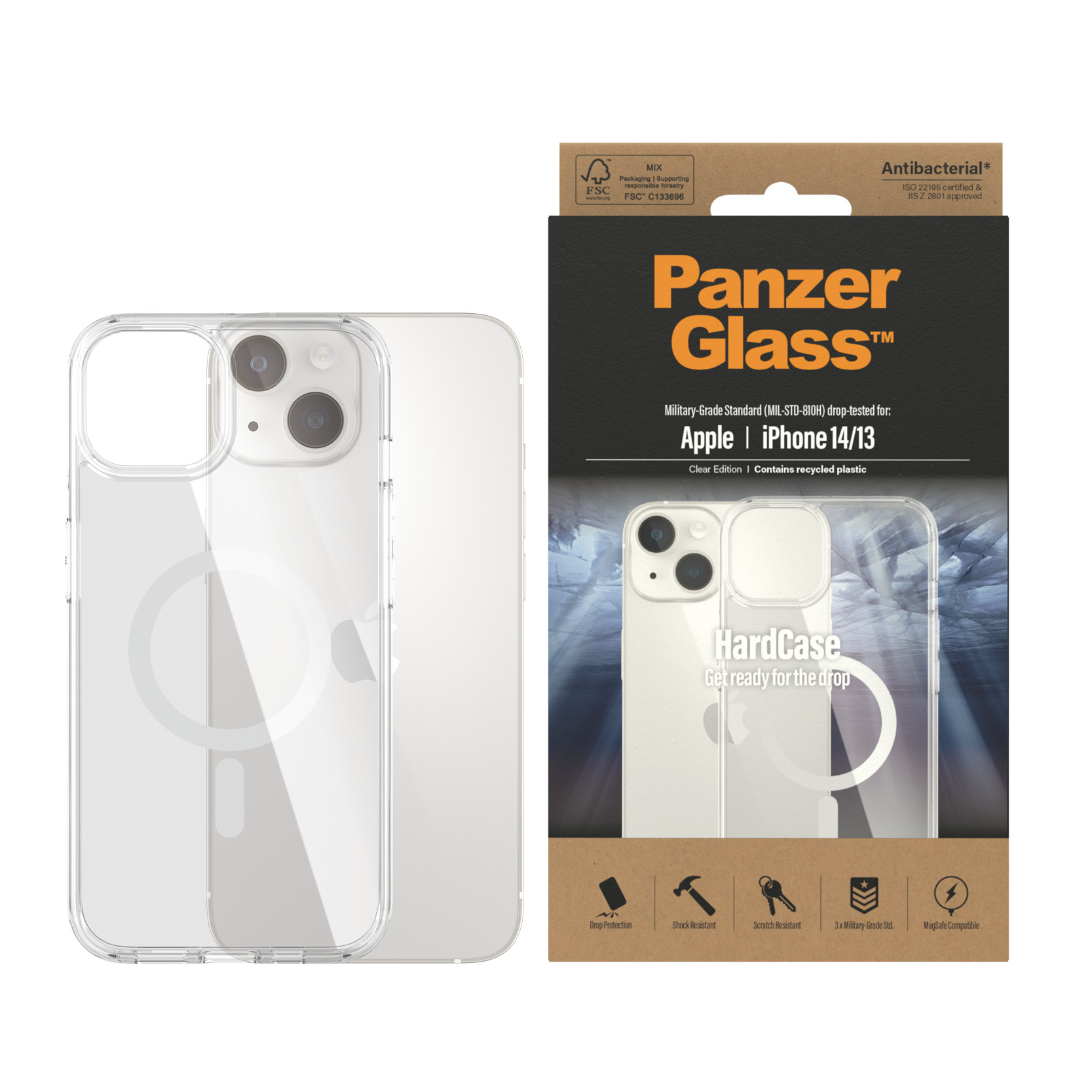 PanzerGlass® HardCase Transparent w. White MagSafe iPhone 14 | 13 – image 2