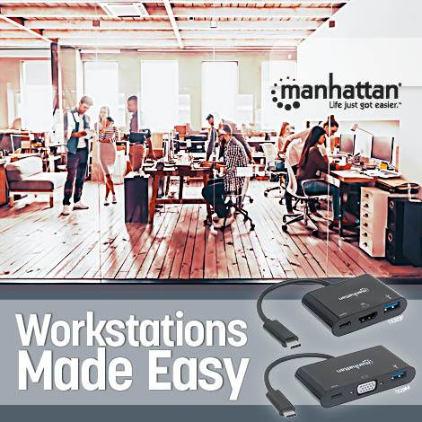Manhattan USB-C 3-Port Hub/Dock, USB-C to USB-A, USB-C and VGA, 5 Gbps (USB 3.2 Gen1 aka USB 3.0), 1080p@60Hz, Power Delivery to USB-C Port (60W), Cable – image 2