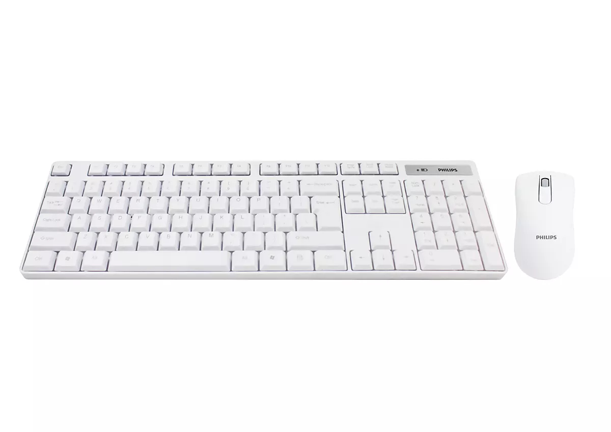 Philips SPT6501W/93 keyboard Mouse included Universal RF Wireless White