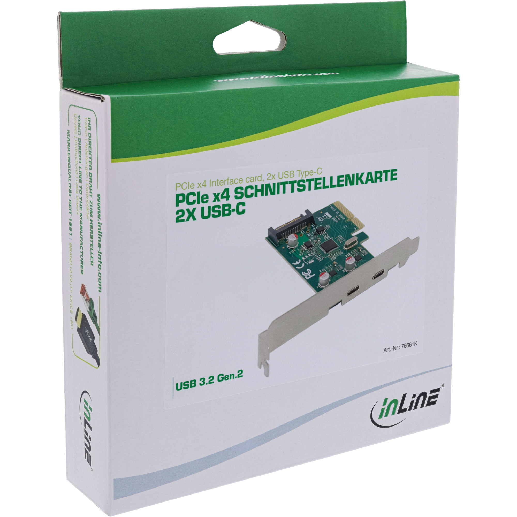 InLine Interface card, USB 3.2 Gen.2, 2x USB Type-C, PCIe x4 – image 4