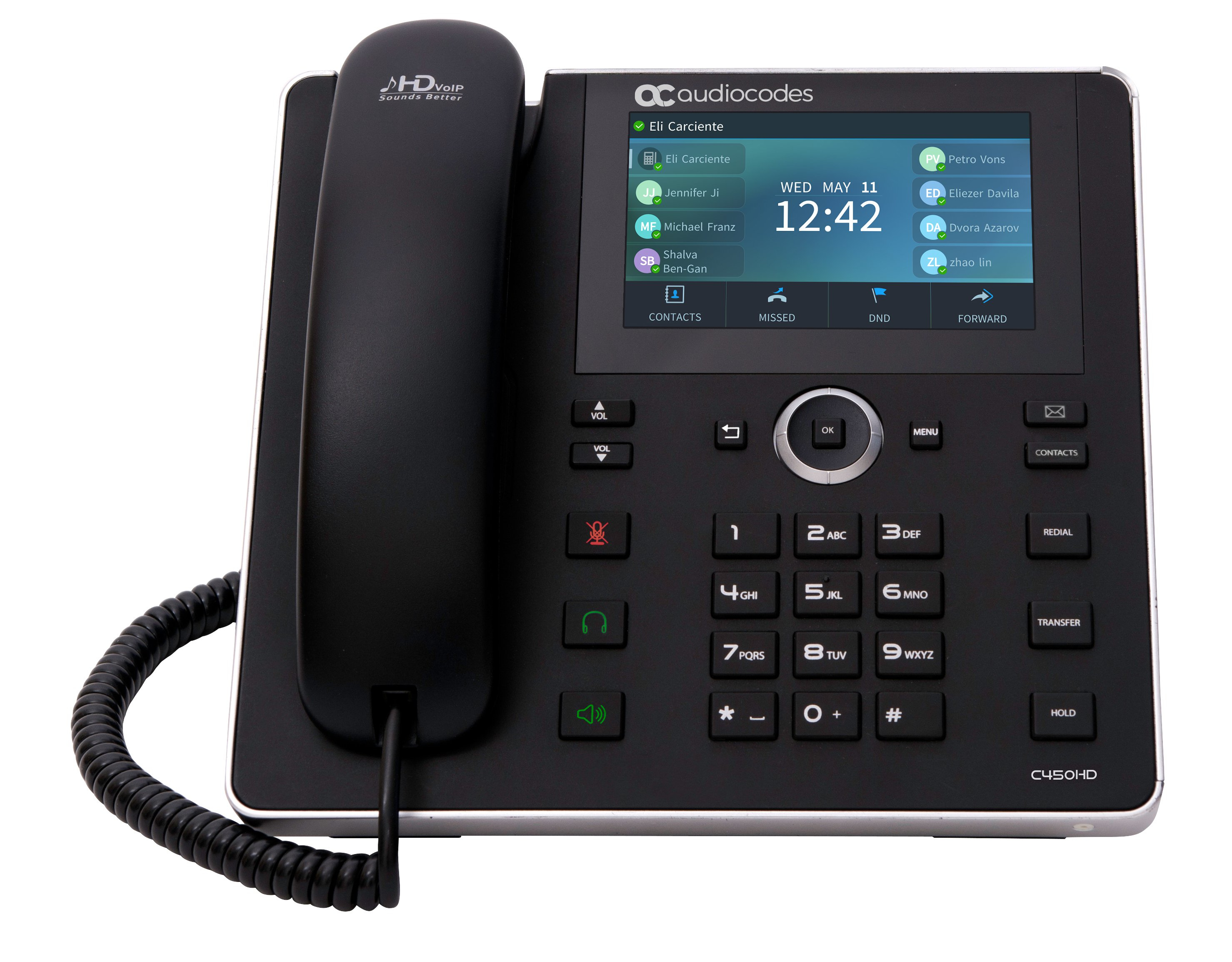 AudioCodes C450HD telefono IP Nero 8 linee TFT