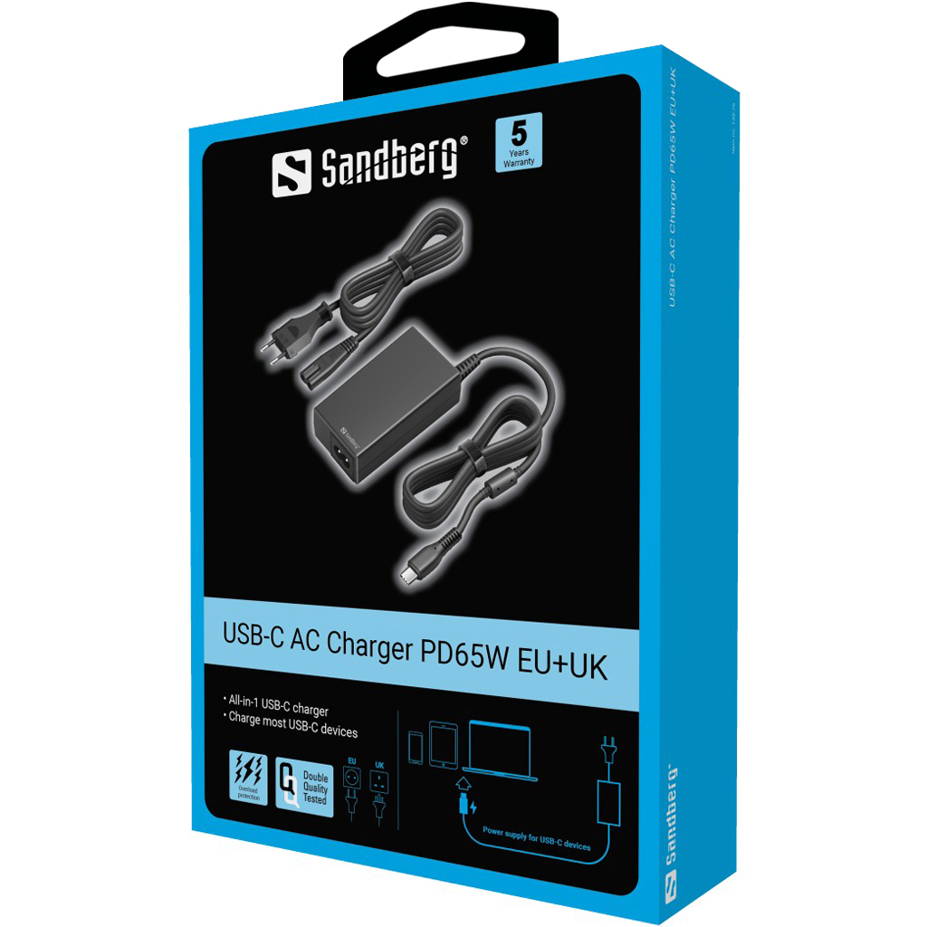 Sandberg USB-C AC Charger PD65W EU+UK – image 2