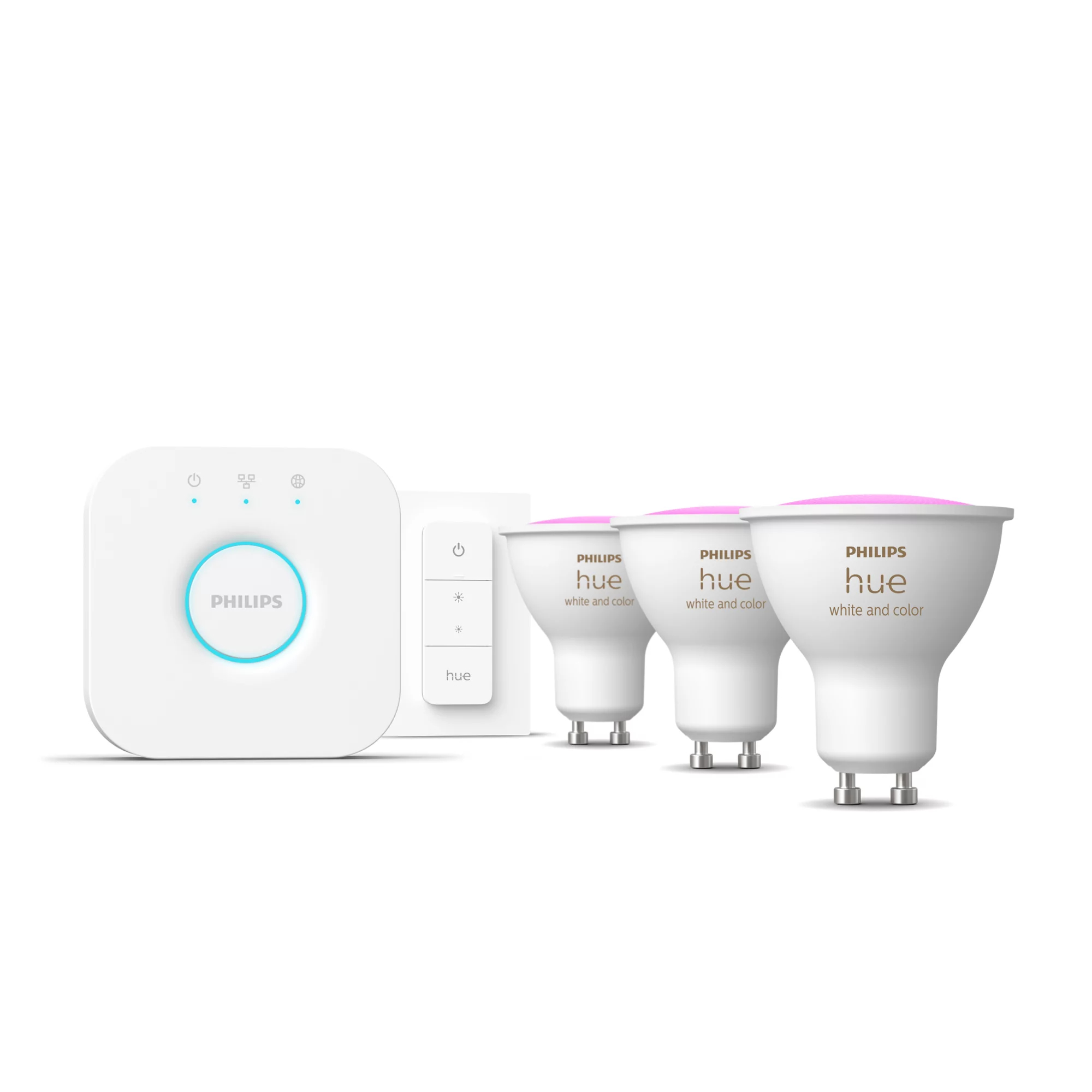 Philips by Signify Kit de démarrage : 3 spots connectés GU10 + variateur