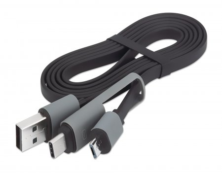 Manhattan Car/Auto Mobile Device Charger, 2x USB-A Outputs, Includes 2-in-1 Charging Cable (for Micro-USB & USB-C outputs), Charging 2.1A (fast charging), Surge – image 5