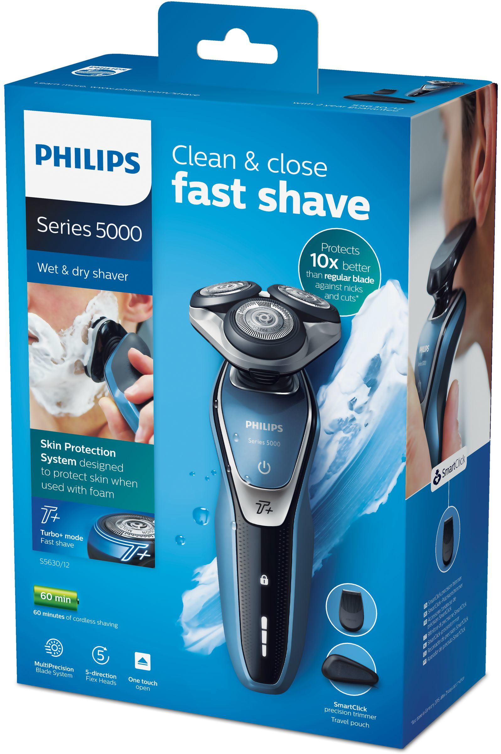 Philips SHAVER Series 5000 S5630/12 men's shaver Rotation shaver Trimmer Black, Silver – image 2