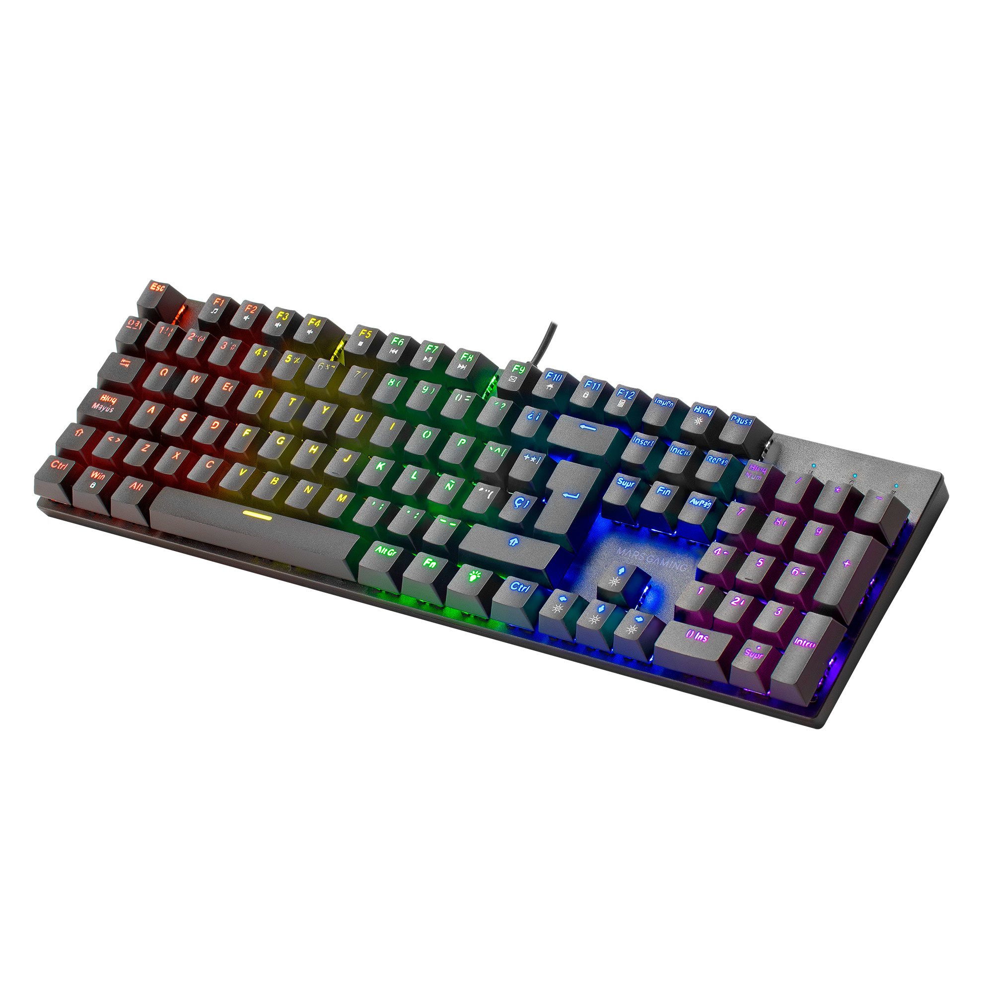 Mars Gaming MK422 Black Mechanical Gaming RGB Keyboard Antighosting Blue Mechanical Switch Spanish Language – image 3