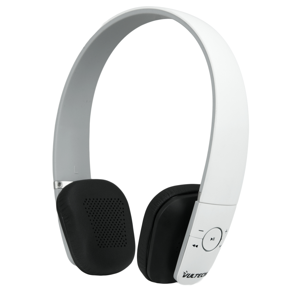 Vultech HD-04WBT headphones/headset Wireless Head-band Calls/Music Bluetooth White – image 1