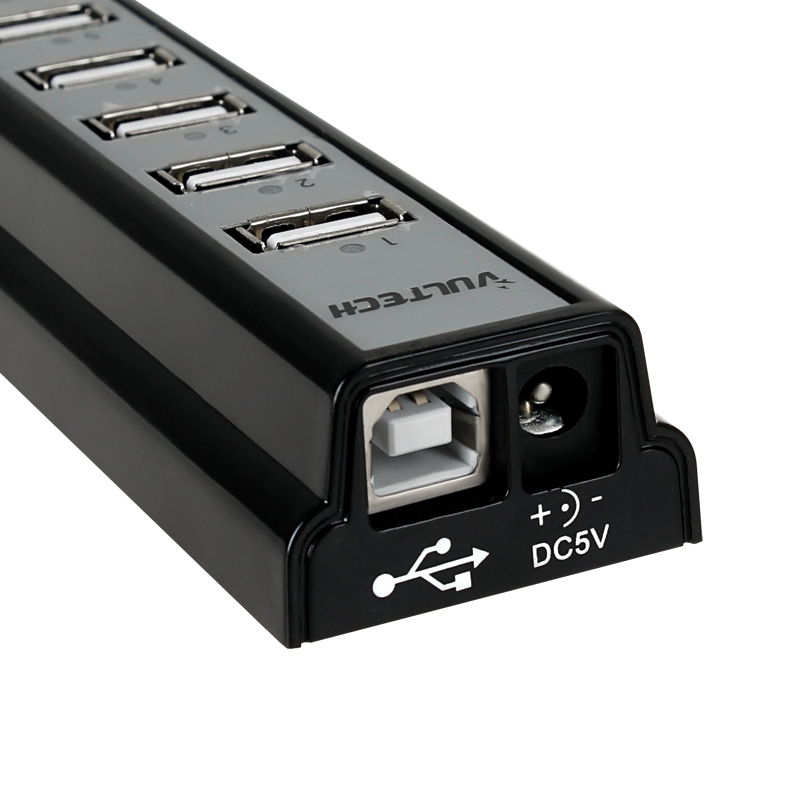 Vultech HU-10N interface hub USB 2.0 480 Mbit/s Black, Grey – image 3
