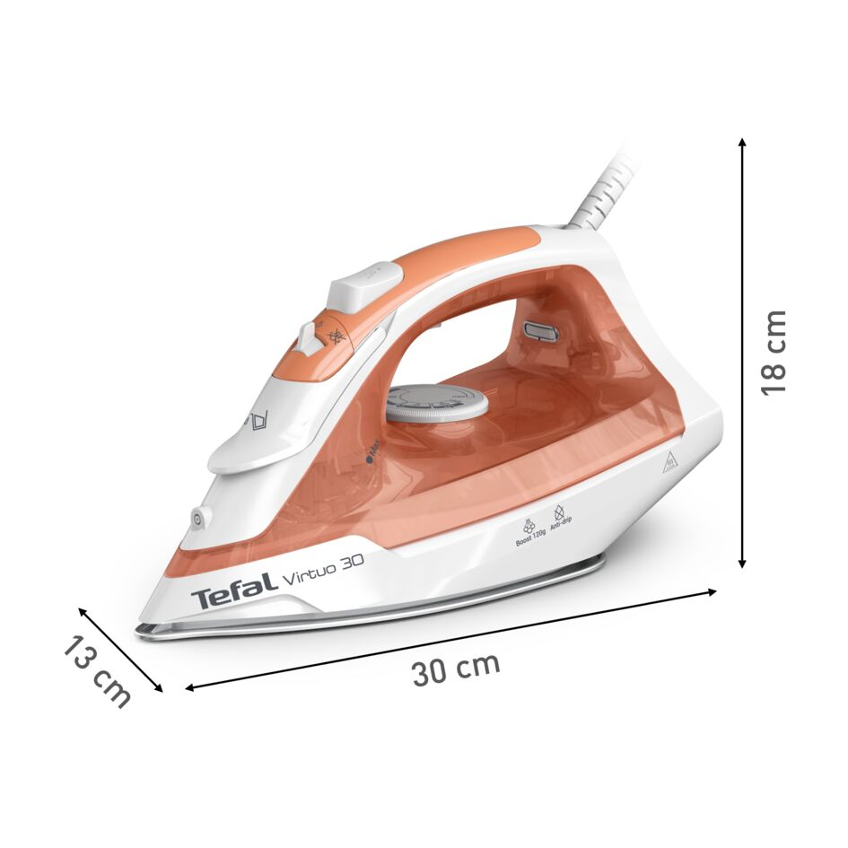 Tefal Virtuo 30 FV2C40E0 iron Dry & Steam iron Ceramic soleplate – image 6
