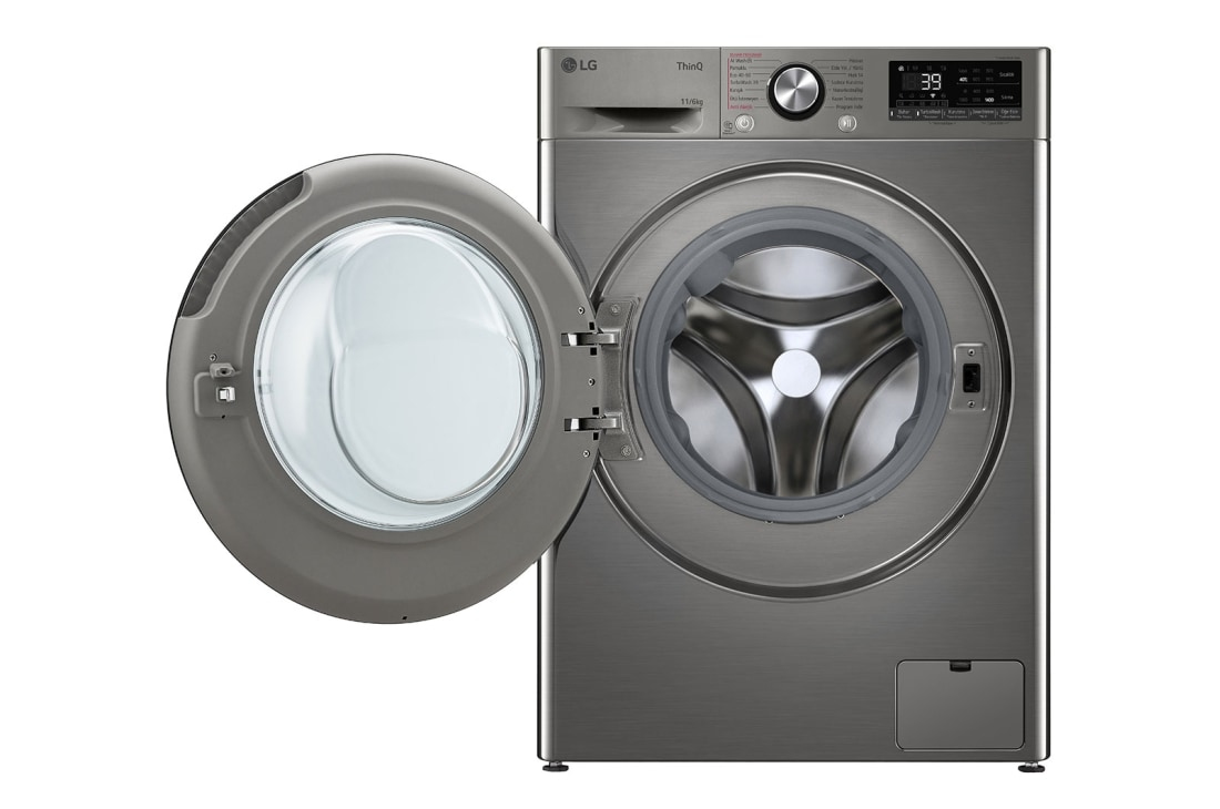 LG F4Y7ERPYP.APTPLTK washer dryer Freestanding Front-load Grey – image 2