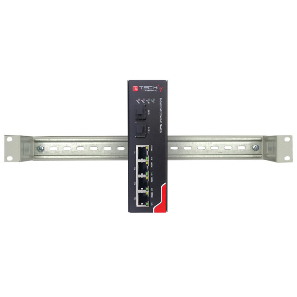 Techly I-SWHUB-IND3204 network switch Gigabit Ethernet (10/100/1000) Black – image 4