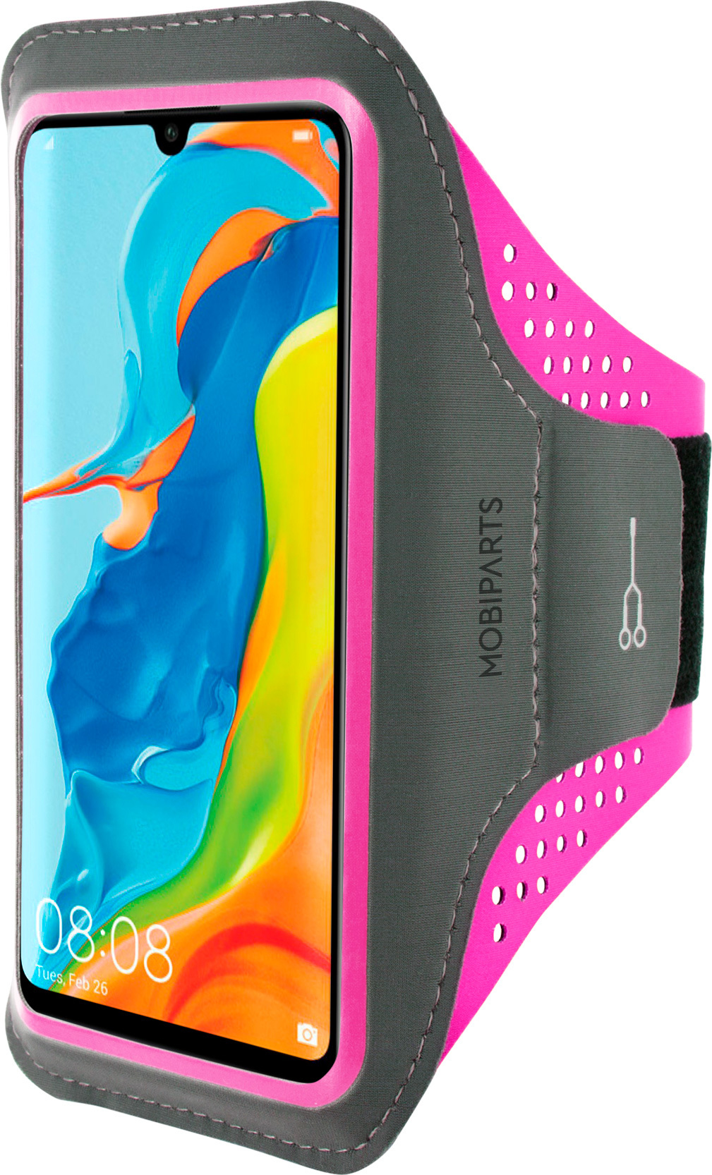 Mobiparts Comfort Fit Sport Armband Huawei P30 Lite Neon Pink