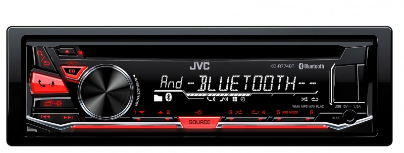 JVC KD-R774BTE car media receiver Black