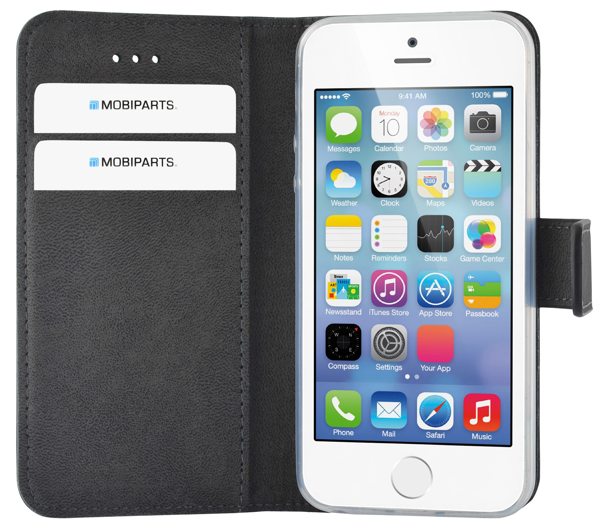 Mobiparts Premium Wallet TPU Case Apple iPhone 5, iPhone 5S, iPhone SE Black – image 4