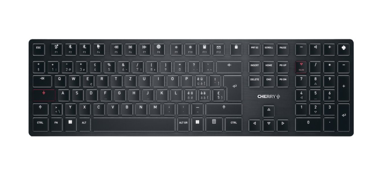 CHERRY KW X ULP keyboard Home/Office USB + RF Wireless + Bluetooth QWERTZ Swiss Black