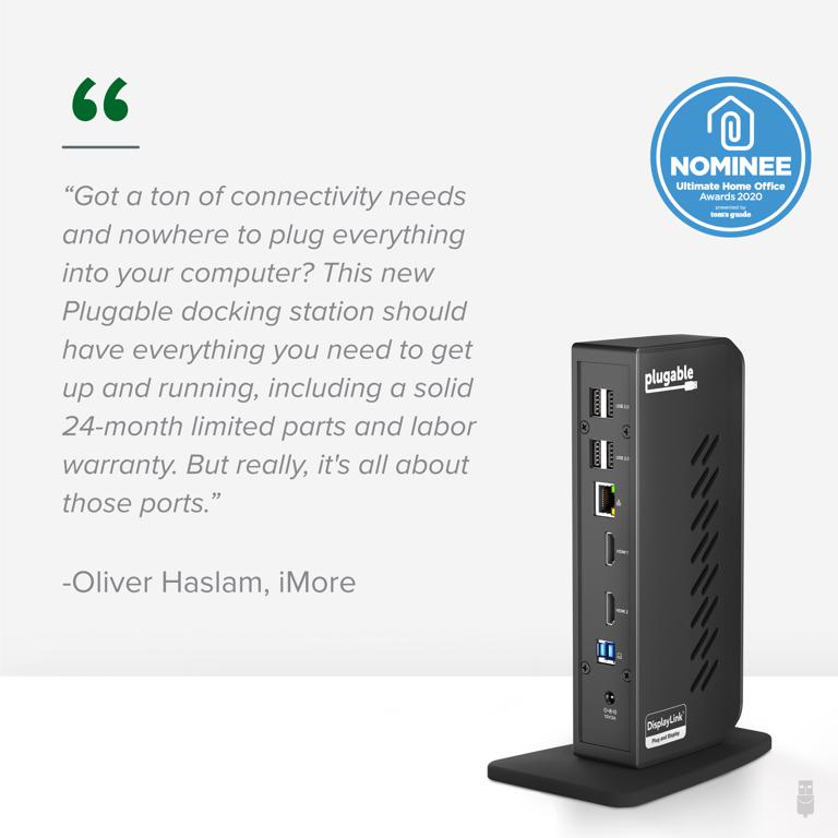 Plugable Technologies UD-3900Z laptop dock/port replicator Docking USB 3.2 Gen 1 (3.1 Gen 1) Type-C Black – image 2