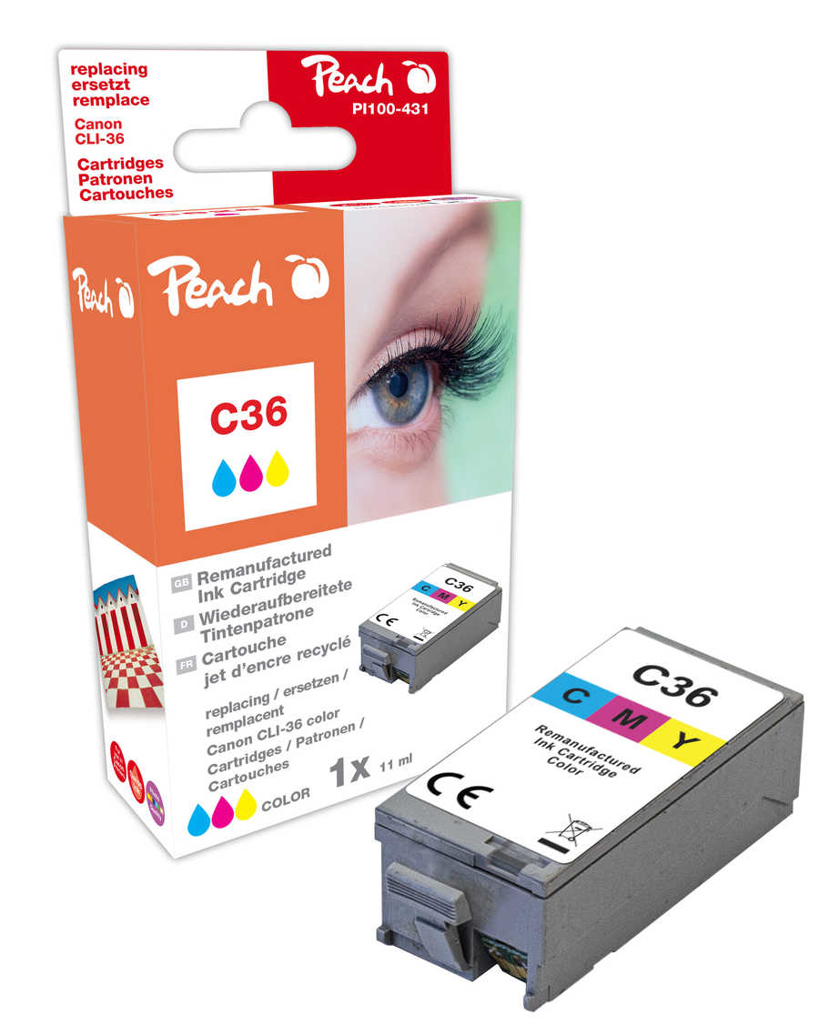Peach PI100-431 ink cartridge 1 pc(s) Compatible Cyan, Magenta, Yellow