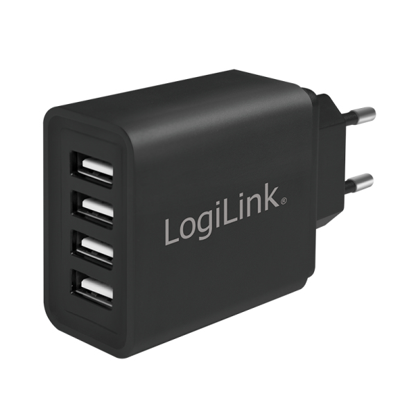 LogiLink PA0211 mobile device charger Smartphone, Tablet Black AC Indoor