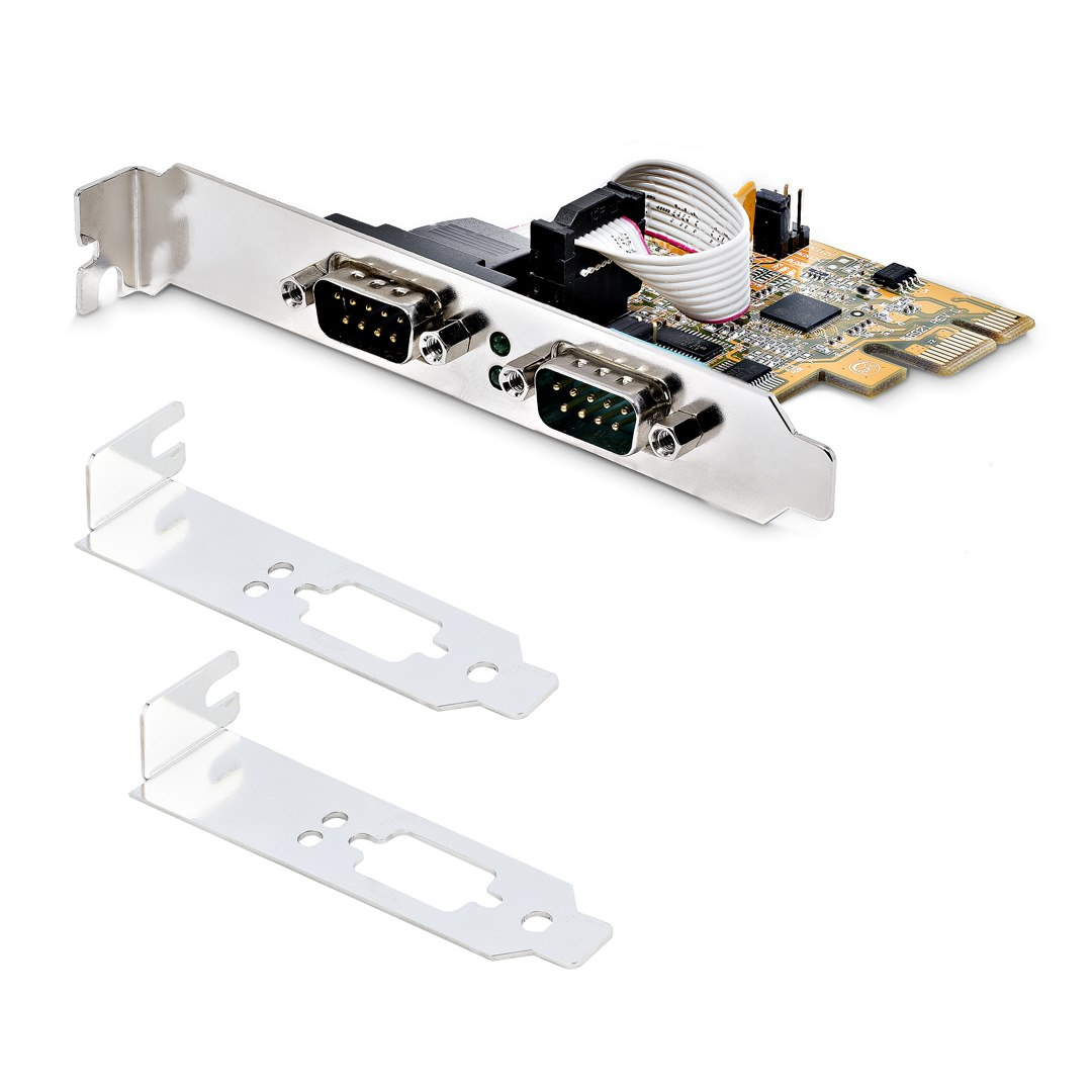StarTech.com 2-Port PCI Express Serial Interface Card, Dual Port PCIe to RS232 (DB9) Serial Card, 16C1050 UART, Low/Full Profile Brackets, COM Retention, For Wi – image 9