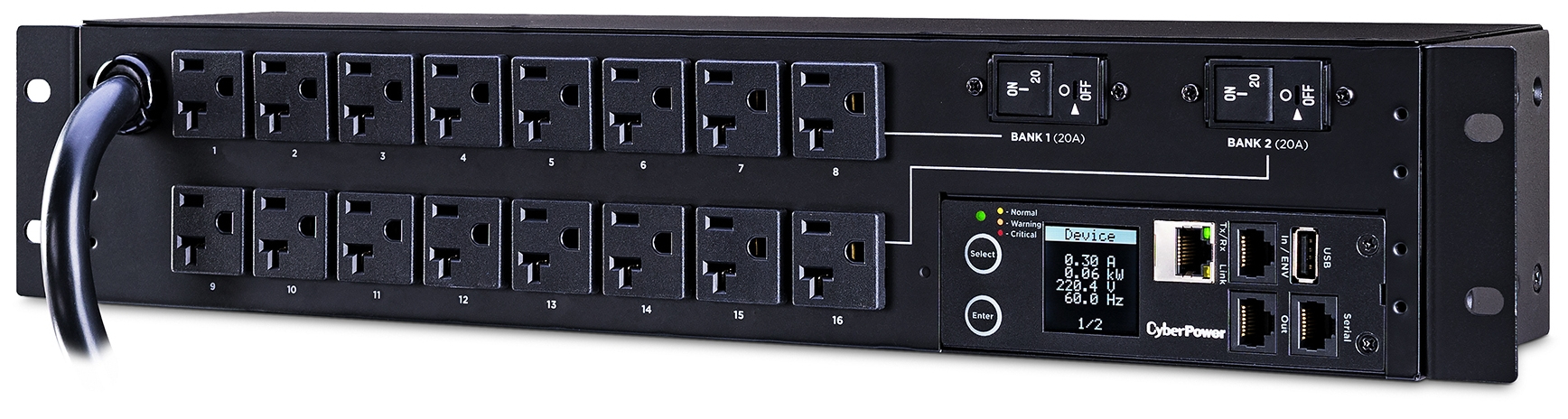 CyberPower PDU31003 power distribution unit (PDU) 16 AC outlet(s) 2U Black – image 2