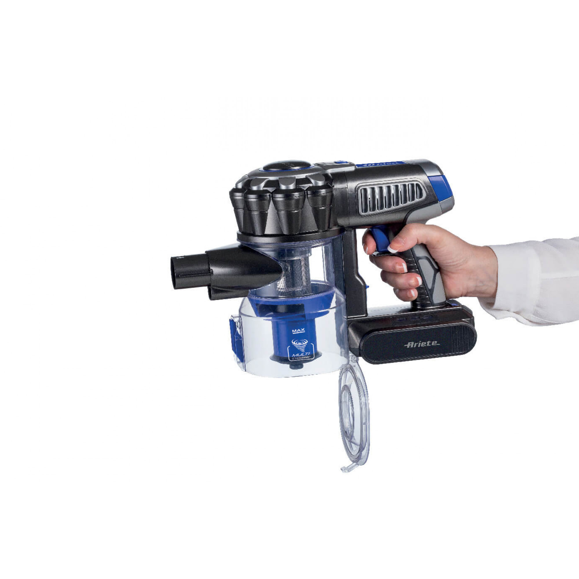 Ariete 2722 22 V Lithium, Cordless Electric Broom and Handheld Vacuum Cleaner, Aluminium, Blue, 120 W, 1 Litre – image 5