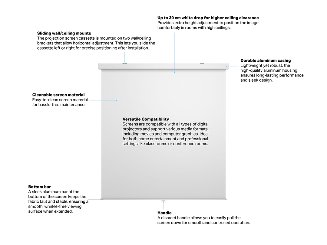 Multibrackets M 1:1 Manual Projection Screen – image 3