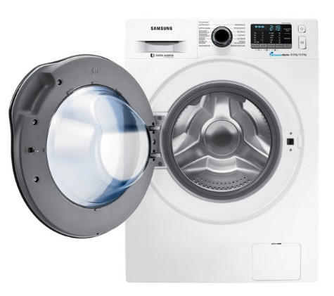 Samsung WD72J5400AW/EG washer dryer Freestanding Front-load Blue, White – image 2
