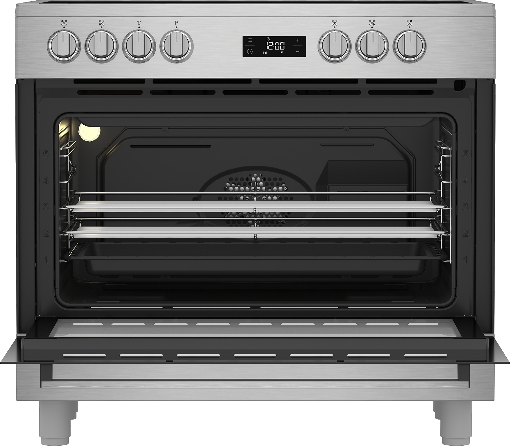 Beko GM17300GXNS cooker Freestanding cooker Electric Ceramic hob Black, Stainless steel – image 4