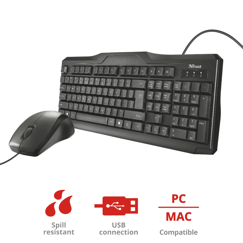 Trust Wired Keyboard and Mouse - Black – image 3