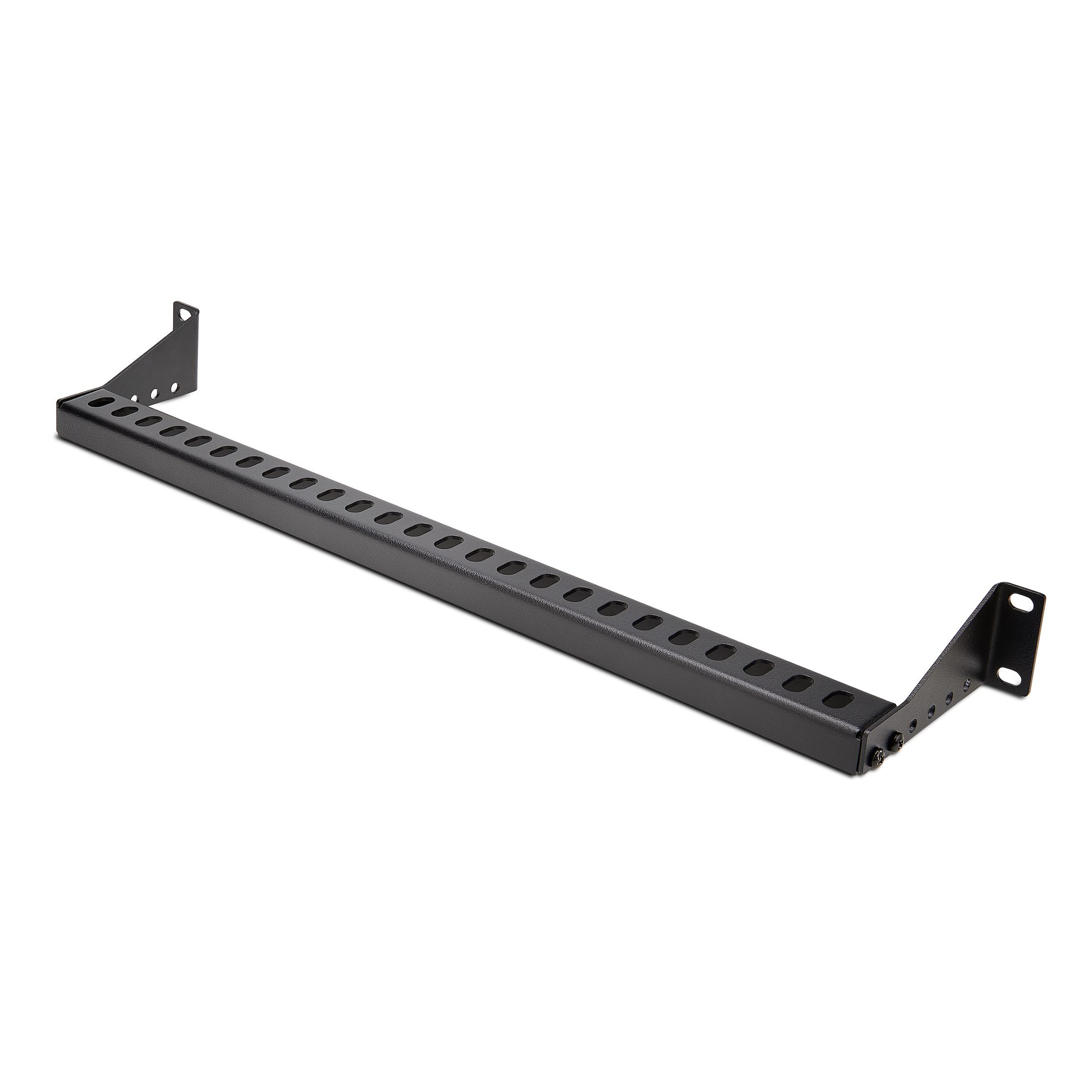 StarTech.com 1U Rack Mountable Cable Lacing Bar w/Adjustable Depth, Cable Support Guide For Organized 19" Racks/Cabinets, Horizontal Cable Guide For Patch Panels/Switches/PDUs - Rack cable management lacing bar (horizontal) - black - 1U - 19"
