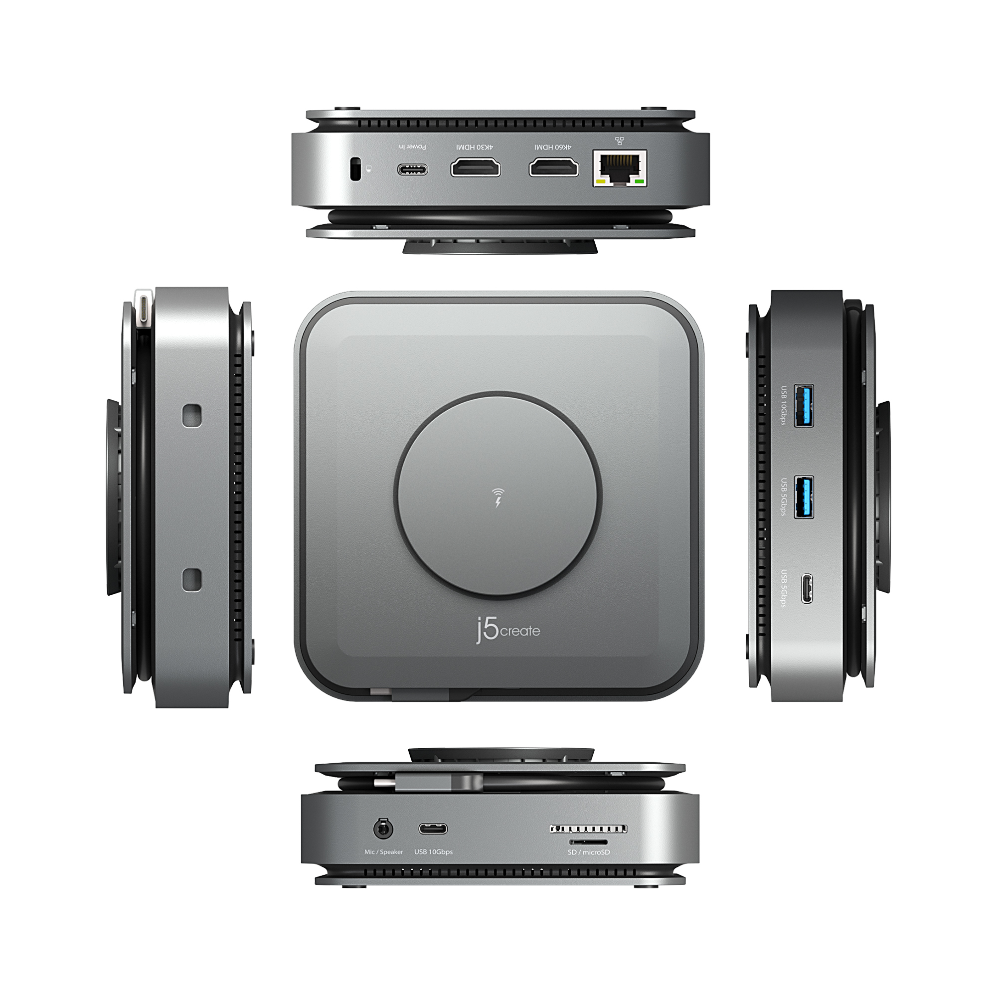 j5create JCD3199 USB-C® Dock Dual 4K HDMI™, Space Grey – image 5