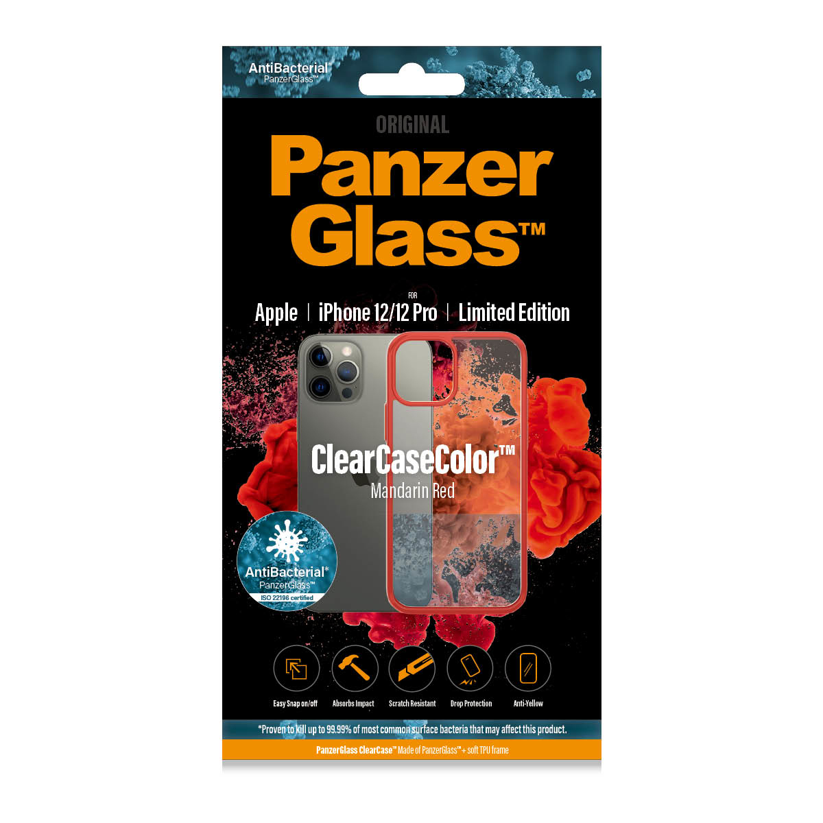 PanzerGlass ® ClearCaseColor™ iPhone 12 | 12 Pro - Mandarin Red Limited Edition – image 3