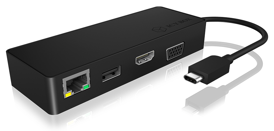 ICY BOX IB-DK4033-CPD Wired USB 3.2 Gen 1 (3.1 Gen 1) Type-C Black