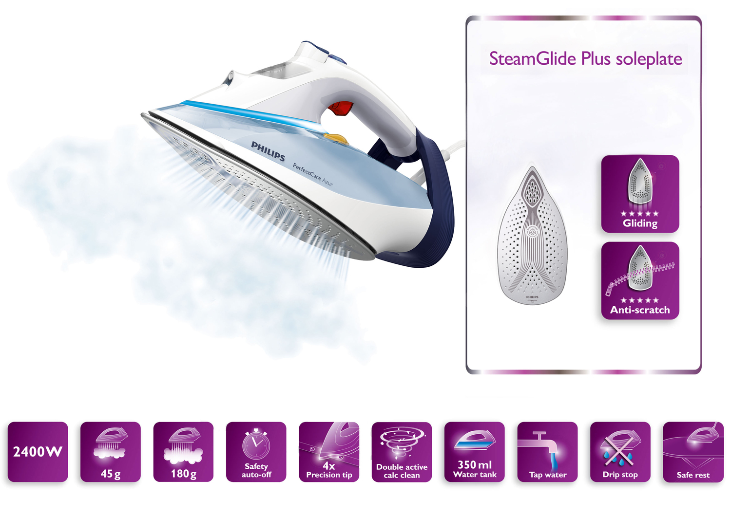 Philips PerfectCare Azur GC4910/10 Steam iron – image 3