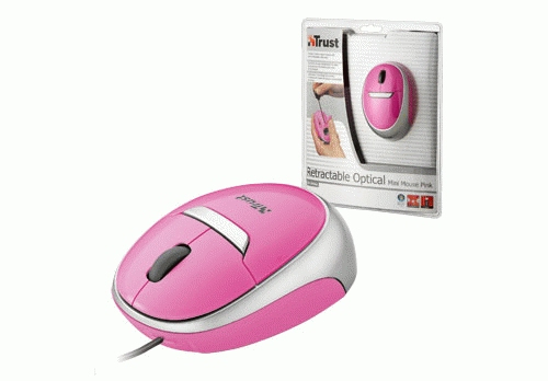Trust Retractable Optical Mini Mouse MI-2850Sp - Pink, 4 Pack – image 2