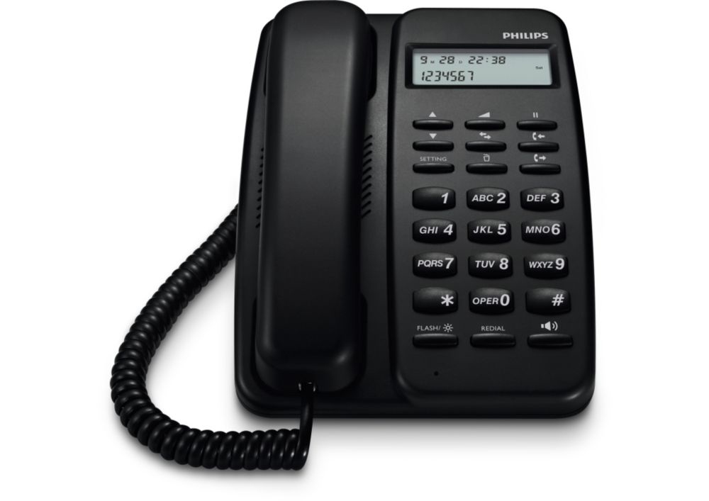 Philips CRD150B/90 telephone Analog telephone Caller ID Black