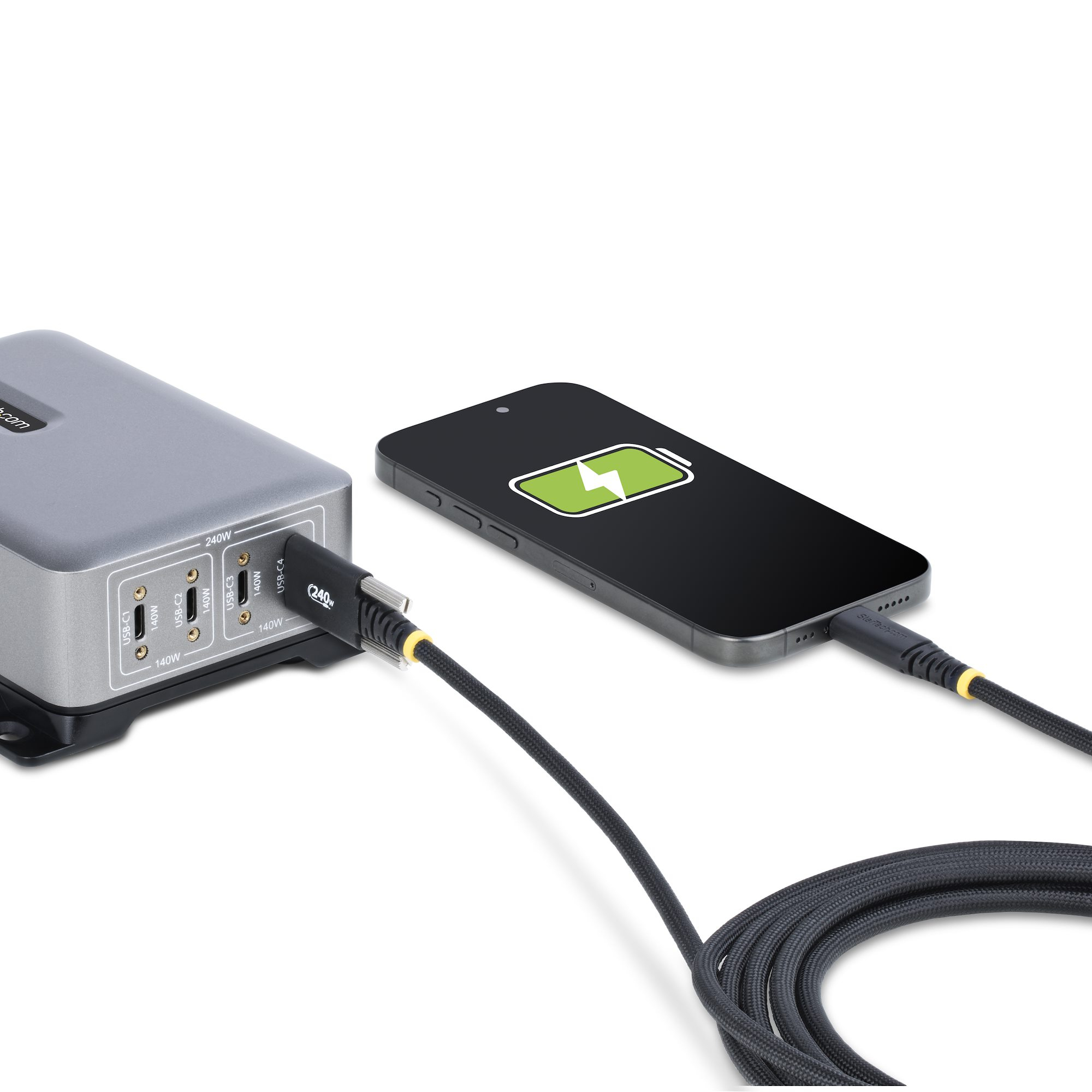 صورة كابل StarTech.com S2CEPR3M-USBSL-CABLE، USB 2.0 تايب-سي إلى تايب-سي، 3 متر، أسود