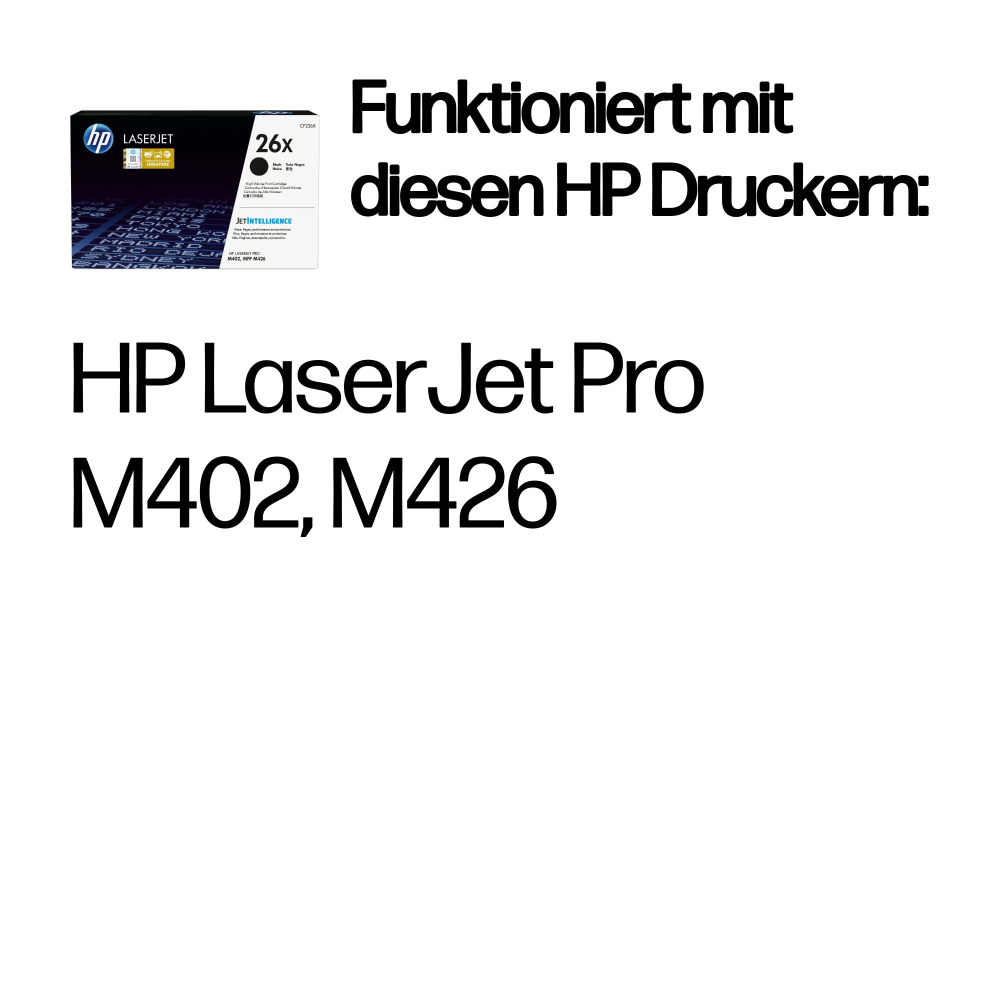 Original HP 26X Schwarz LaserJet Tonerkartusche mit hoher Reichweite