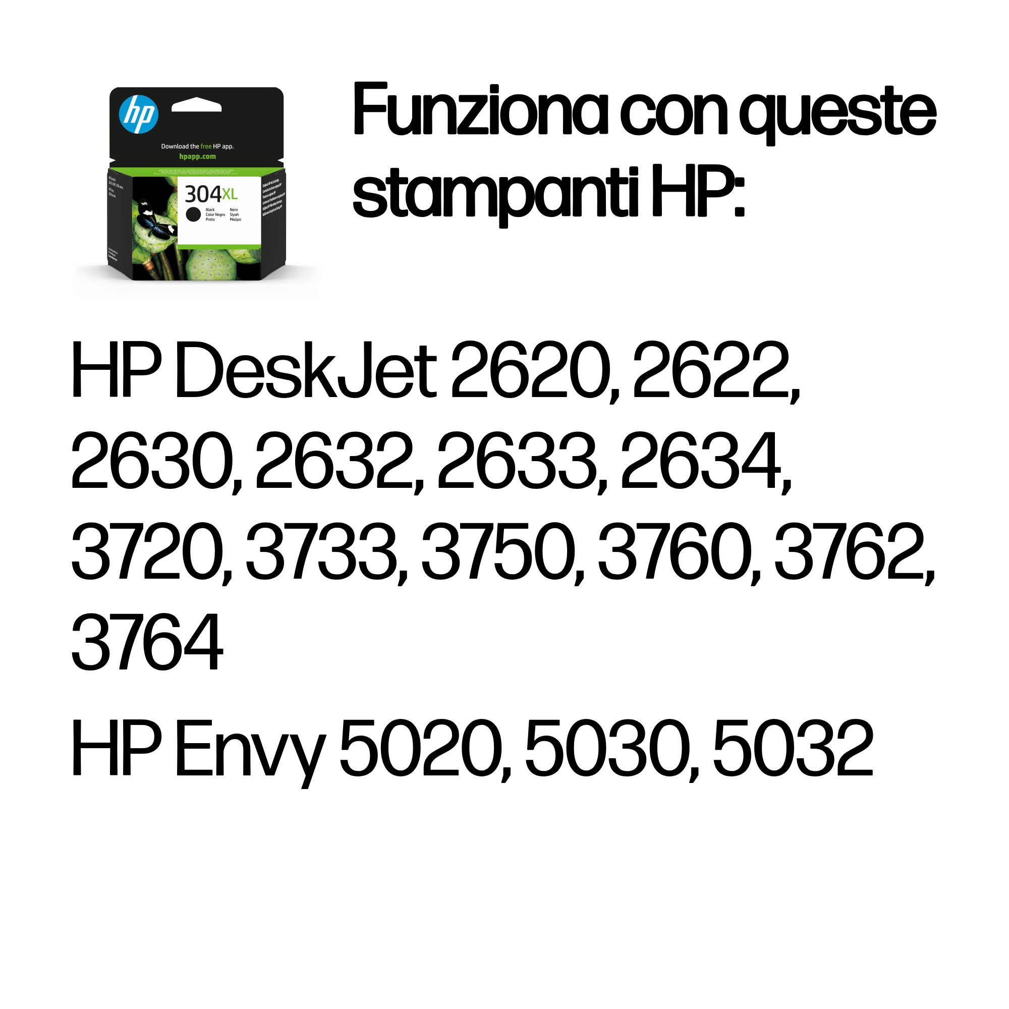 HP 304XL High Yield Black Original Ink Cartridge - Ink - [K] - per HP DeskJet 2200, 2600 - Miniatura 2