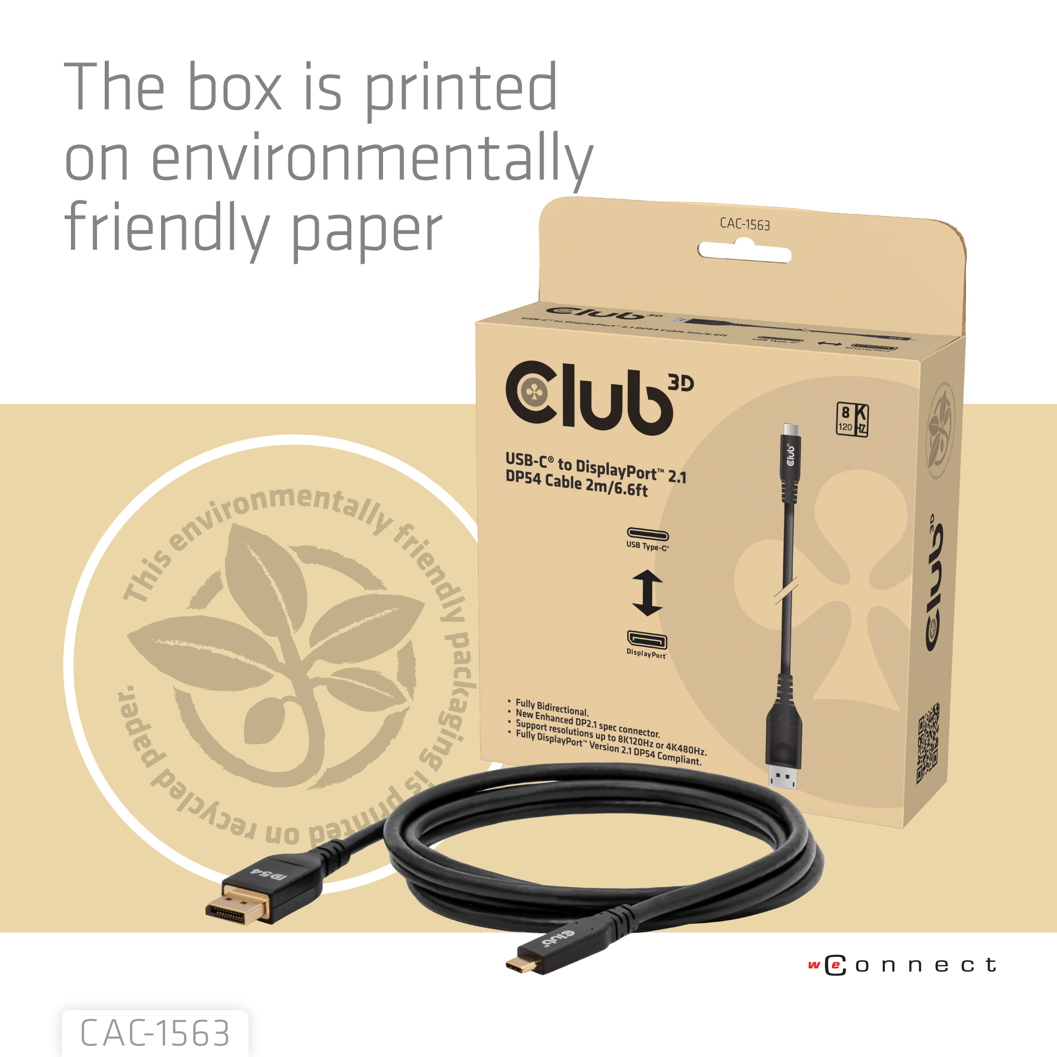 Resim CLUB3D CAC-1563 DisplayPort Kablo Adaptörü 2m Erkek
