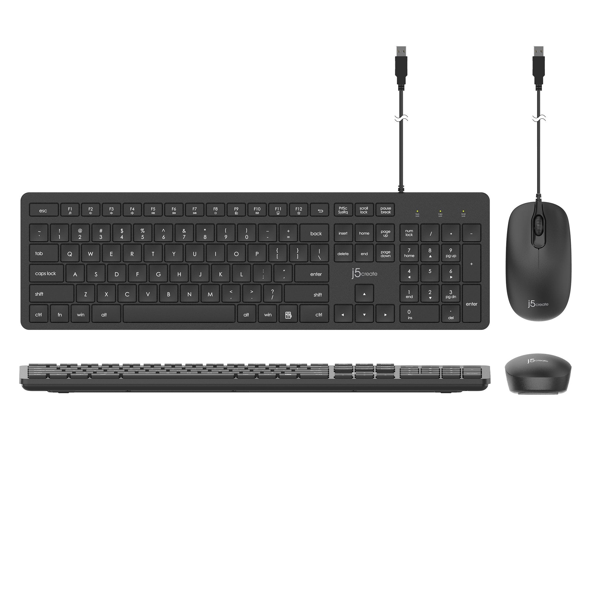 j5create JIKMU115 keyboard Mouse included Office USB Black – image 2