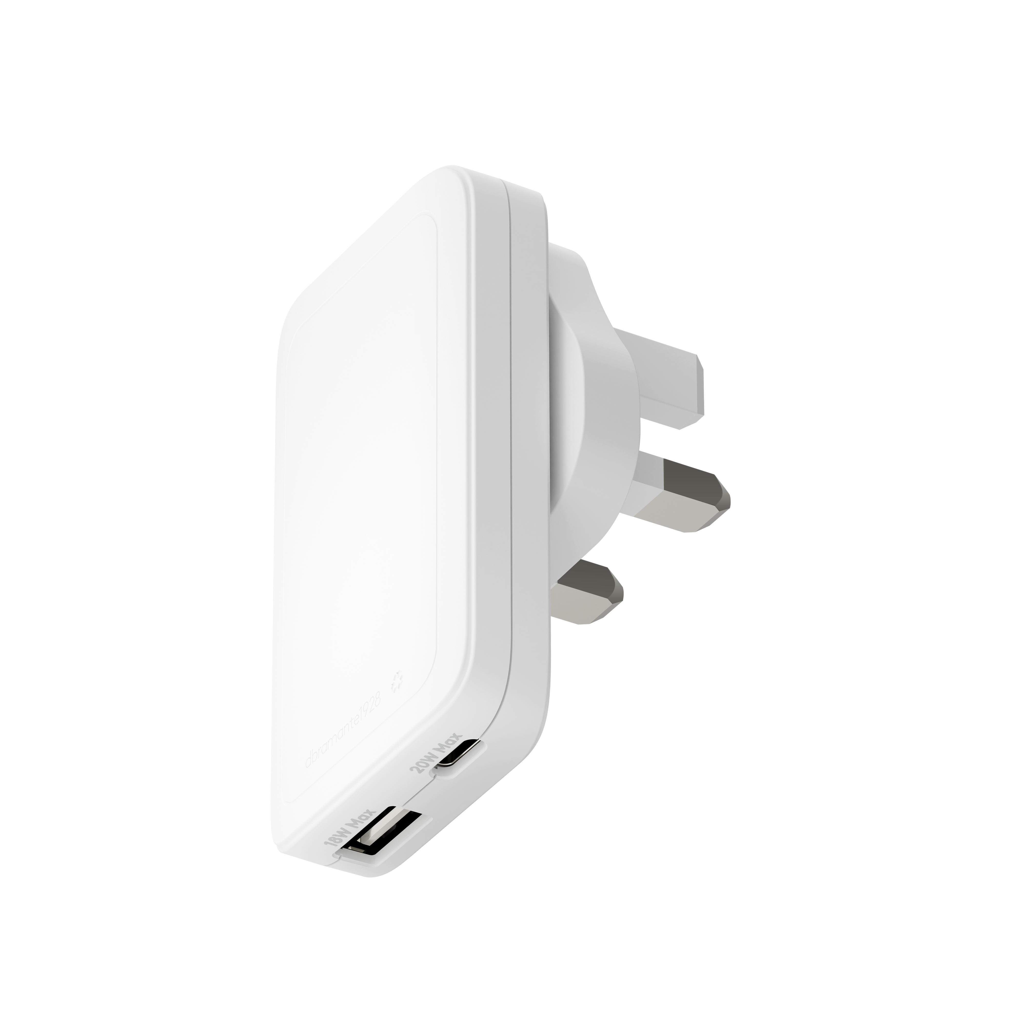 dbramante1928 re-charge Pro - Power adapter - 30 Watt - 3 A - 2 output connectors (USB-C, USB) - white