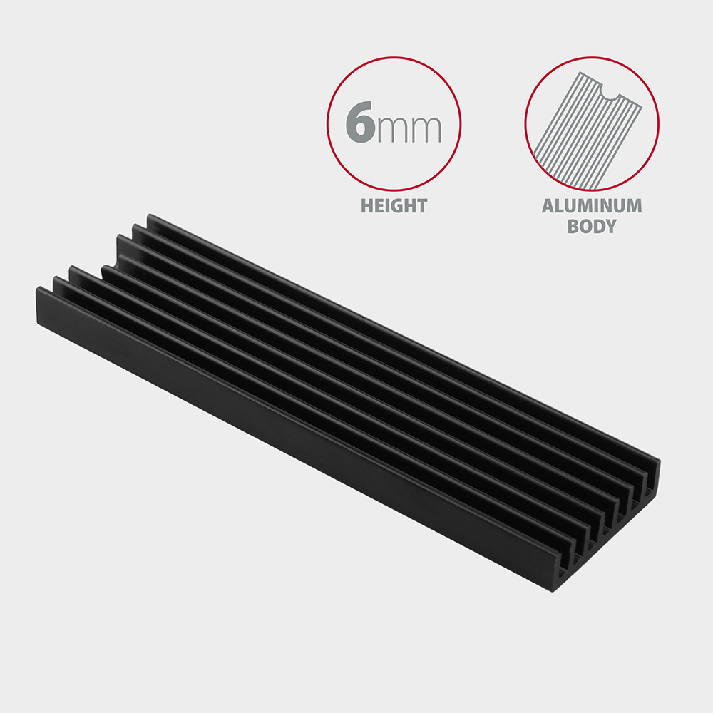 Axagon CLR-M2L6 Passive aluminum heatsink for all M.2 SSDs, size 2280, high – image 3