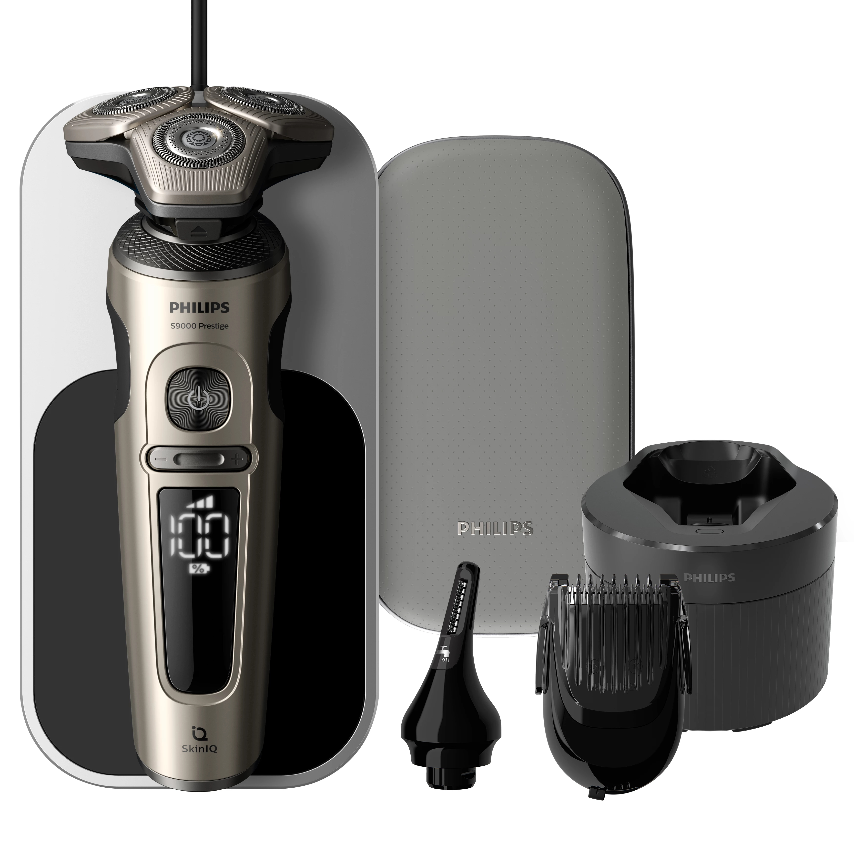 Shaver S9000 Prestige SP9883/35 Elektrischer Nass- und Trockenrasierer mit SkinIQ